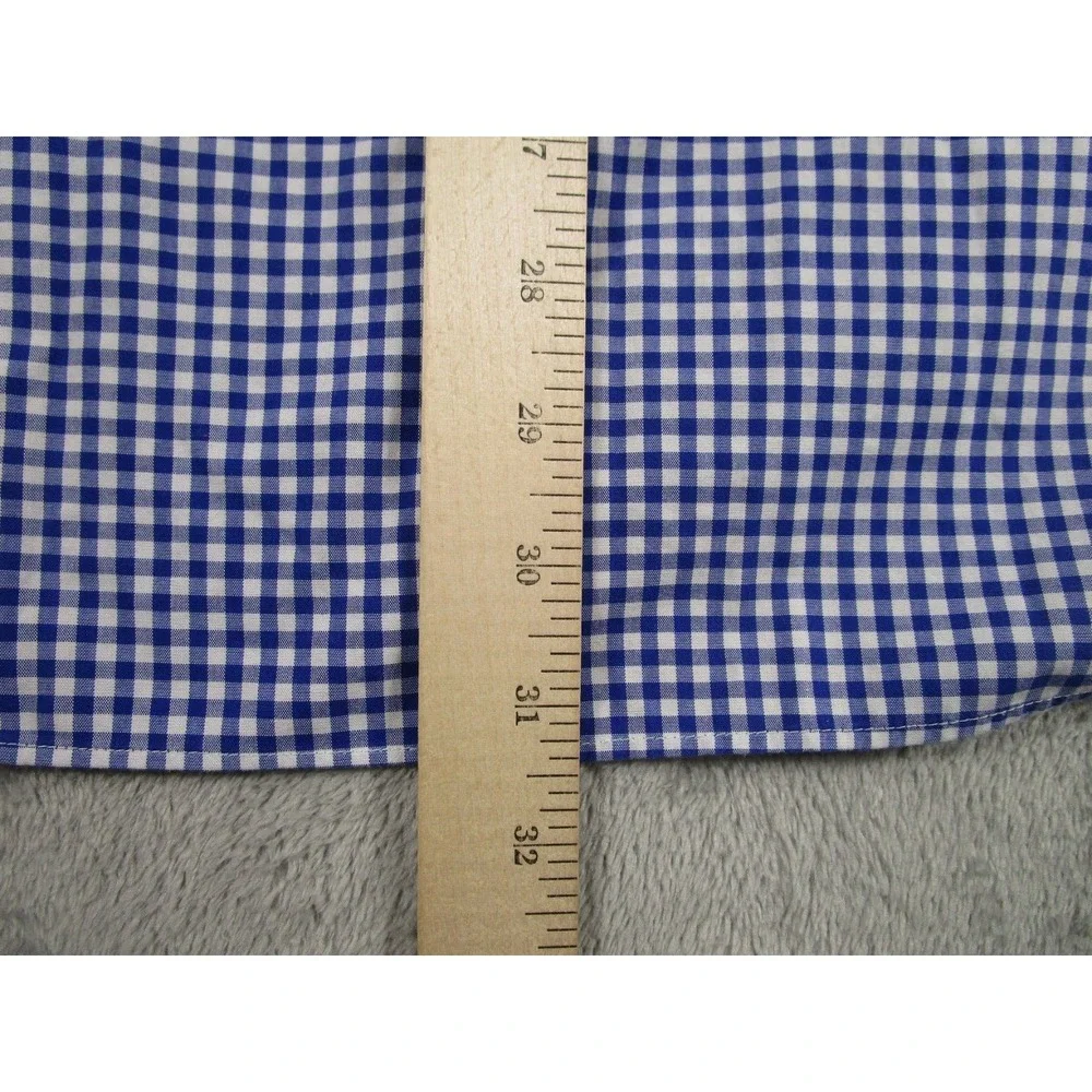 Banana Republic Shirt Mens Large Blue Plaid Grant Button‎ Down Long Sleeve A3